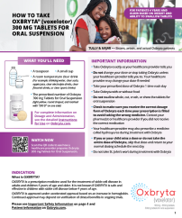 Oxbryta 300 mg Tablets for Oral Suspension Dosing Card